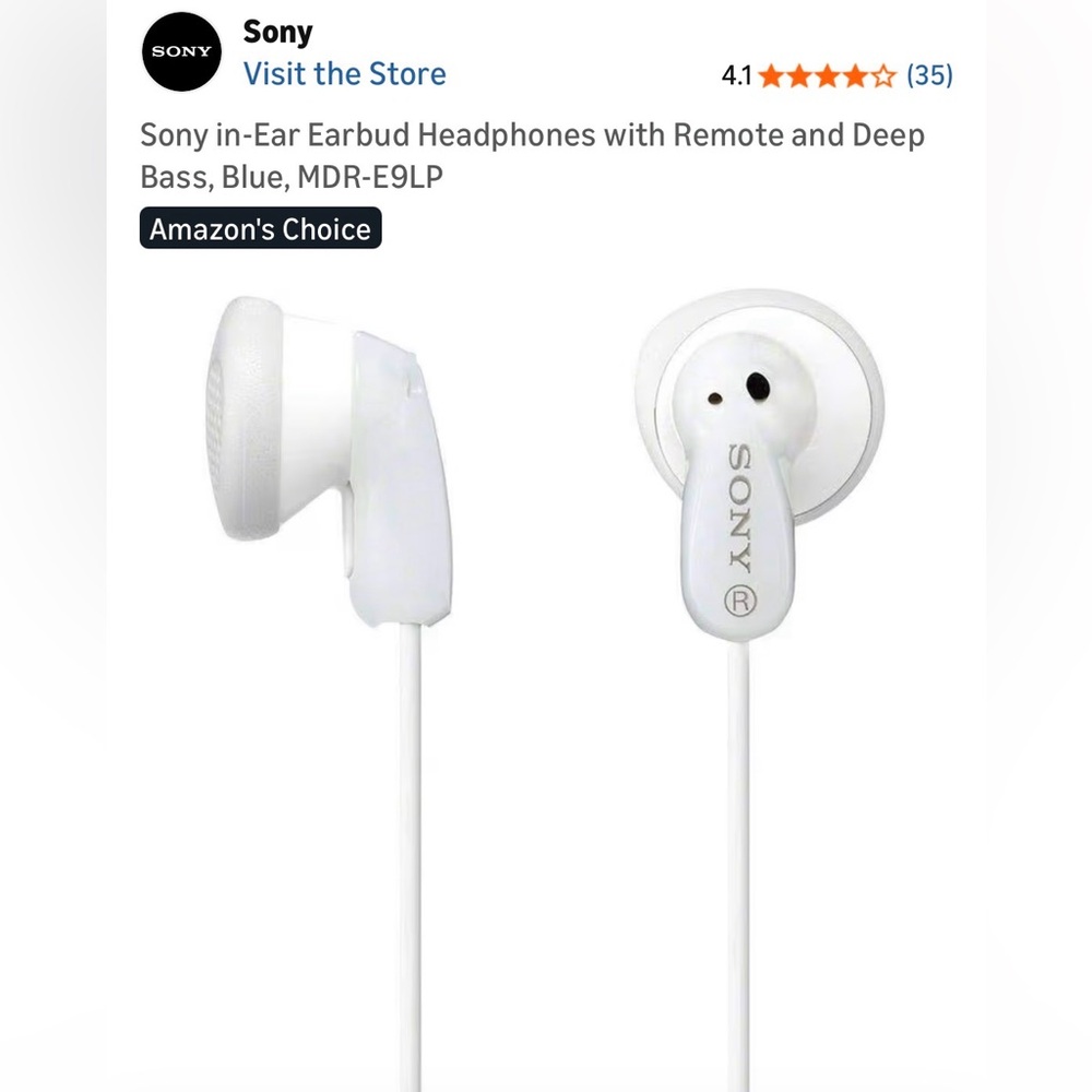SONY Fashion Earbuds stereo headphones MDR – E9LP